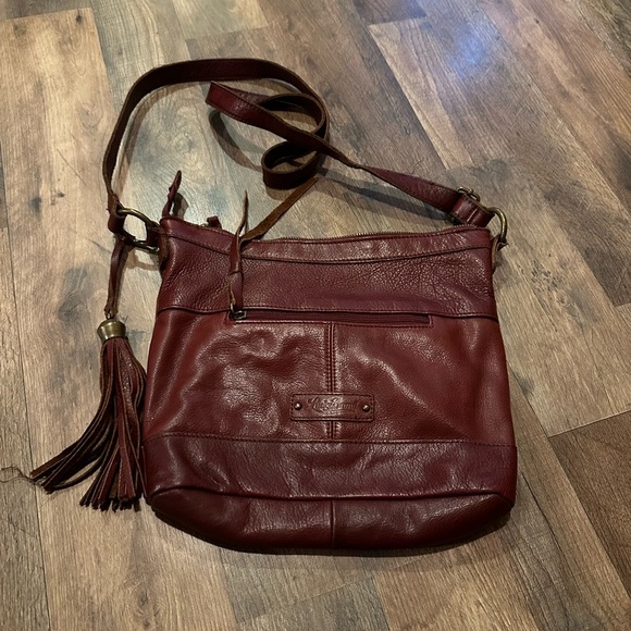 Lucky Brand Deep Red Boho Leather Crossbody - Picture 6 of 14